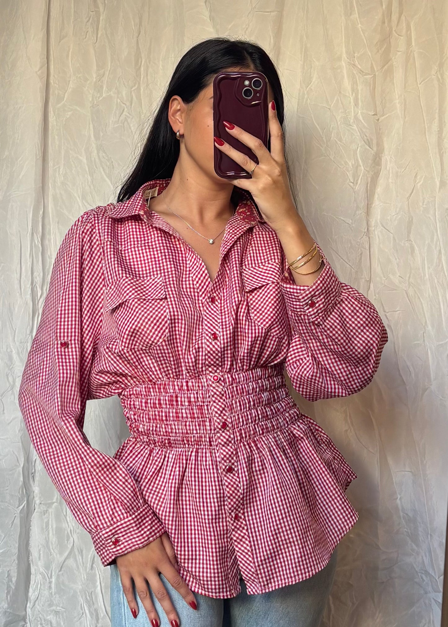 CHEMISIER ARIA - ROUGE VICHY - S/M