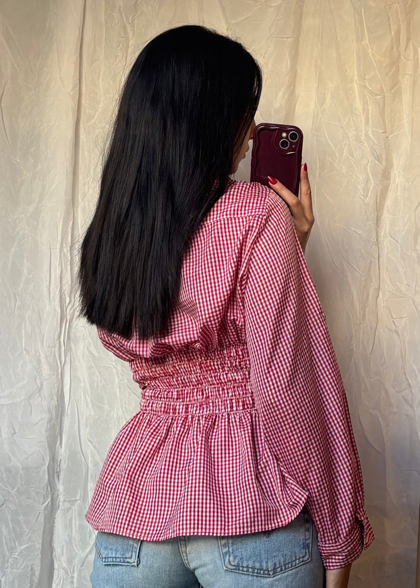 CHEMISIER ARIA - ROUGE VICHY - S/M
