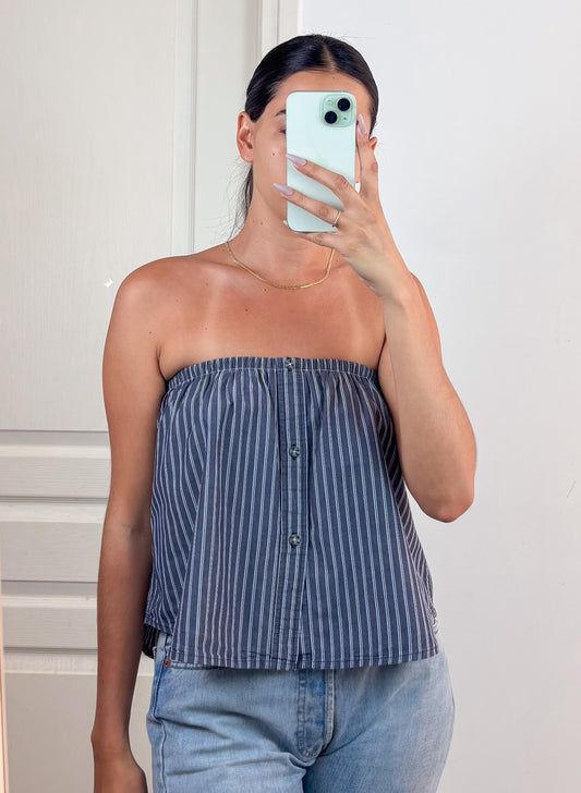 Top Giulia, gris rayé, XS-S