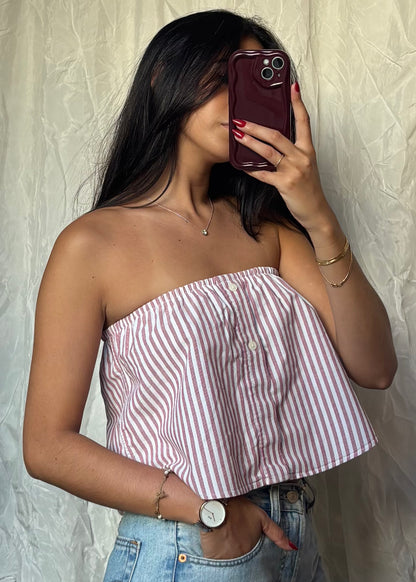 Top Giulia, Rouge et Blanc rayé 2, XS-S