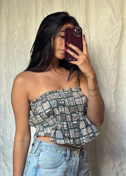 Top Luna, Vert à motifs, S-M